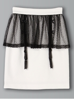 ガーターミニタイトスカート/オフホワイト