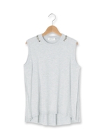 サイドプリーツノースリーブニット/ライトグレー(011)