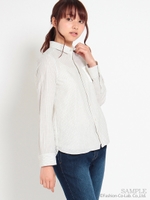 レースMIXシャツ/ブラウン