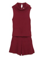 ワイドリブニットオールインワン/BLK