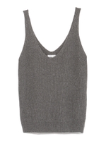 両畦ニットキャミソール/BLK