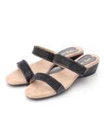 ダブルストラップビジューサンダル/SV