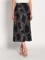 バンダナ柄ロングスカート/クロ