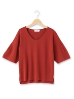 ビッグスリーブ綿混ニット/オフホワイト(003)