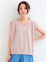 JショルダータックVネックプルオーバー/ピンク