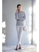 【AZUL by moussy】SFL クルーネック長袖プルオーバー/SAX