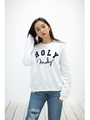 【AZUL by moussy】裏毛裏起毛HOLY molyサガラ刺繍プルオーバー/O/WHT