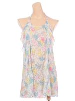 【BENETTON】レースプリントパレオワンピ/WT