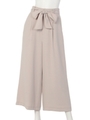 ＮＥＷ洗えるリボン付ワイドパンツ(ベージュ・ピンク)/ピンク