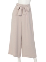 ＮＥＷ洗えるリボン付ワイドパンツ(ベージュ・ピンク)/ピンク