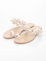 パールフラットサンダル/CAMEL