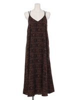 【chille anap】幾何学柄マキシワンピース/BRN