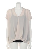 フロントタックマオカラーブラウス/ベージュ