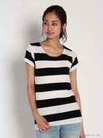 ボーダーTシャツ/カーキ