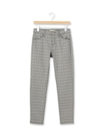 チェック×千鳥柄スキニーパンツ/ブラック(819)