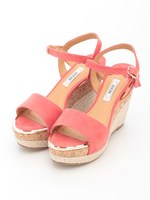 【REZOY】コルクジュートウェッジスエードストラップサンダル/ピンクスエード