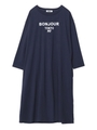 EMBROIDERED A-LINE DRESS/ネイビー