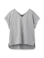 Vネックポンチカットソー/グレー(012)