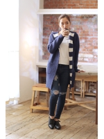 【AZUL by moussy】SFL 長袖コーディガン/柄NVY