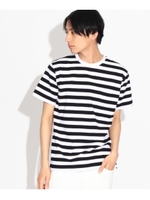 【ANTI SWEAT STAINING】ボーダーTシャツ/ブラック(319)