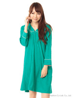 【OUTLET】ドットジャガードワンピース/グリーン