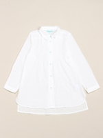 ふんわり仕上げ 長袖ロングシャツ/オフホワイト