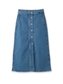 アンティークデニムストレッチスカート/ブルー(092)