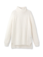 イレギュラーヘムタートルニット/オフホワイト(003)