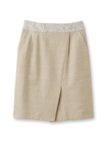 ウエスト刺繍レーススカート/ベージュ(052)