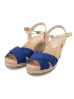 クロスメタルストラップサンダル/ブルー(092)