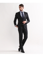 シャドーストライプシングルスーツ Fabric by DORMEUIL84/ブラック(019)