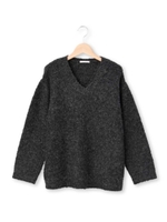 ブークレVネックニット/チャコールグレー(014)