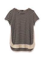 ボーダー切り替えカットソー/グレー(312)