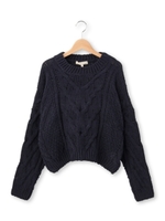 モールケーブルニット/キャメル(041)