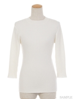 ワイドリブニットトップス/グレー