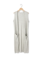 ◆裾アイレットロングニットジレ/グレー(012)