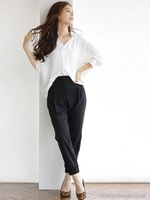 裾ゴムイージーパンツ/チャコール