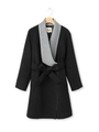 配色ショールカラーガウンコート/ブラック(519)