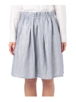 箔プリントウエストギャザーフリルスカート/ブルー(092)