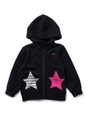 STAR POCKET ZIP-UP HOODIE(4T〜7T)/ブラック