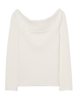 オフショルリップルトップ/BLACK