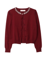 クルーネックニットカーデ/キャメル