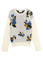 ダークフラワーニットトップ/NAVY