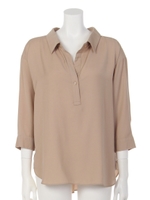 バックリボンスキッパーブラウス/カーキグリーン