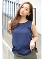 【AZUL by moussy】サイド結びノースリプルオーバー/NVY