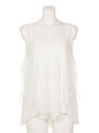 エアリープリーツシフォンTOP/BLK