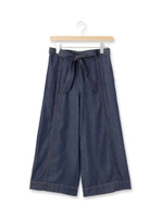 ステッチデニム調ワイドパンツ/ブルー(092)