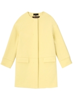 ドロップショルダー比翼ノーカラーコート/レモンイエロー(031)