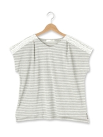 肩レースボックスカットソー/ライトグレー(311)