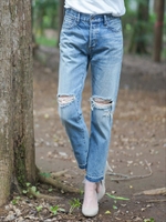 13.25ozセルヴィッチDENIM ブロークンボーイズパンツ/ブリーチ